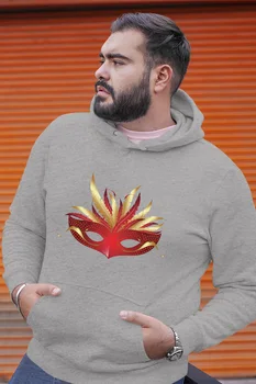 

Angemiel Wear Red Ball Mask Gray Men 'S Hooded Sweatshirt