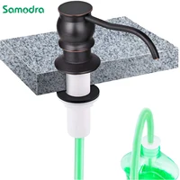 Samodra Liquid Soap Dispensers กับหลอดทองเหลืองหัวปั๊มสำหรับห้องครัวอุปกรณ์เสริมโลหะวาล์วตรวจสอบสีดำ Dispenser สบู่ 1