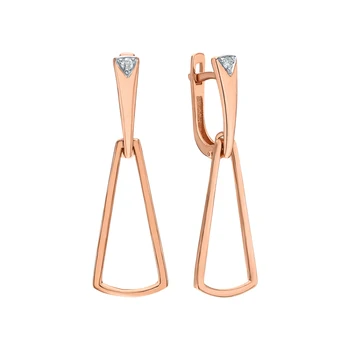 

Gold earrings with diamonds sunlight sample 585