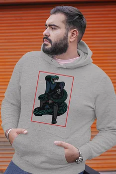 

Angemiel Wear Snake And Coolest Skeleton Gray Men 'S Hooded Sweatshirt