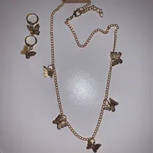 Collar de mariposa con colgante de cadena para mujer, gargantilla de cuentas en capas, de Color dorado y plateado, joyería Bohemia para playa, regalo barato