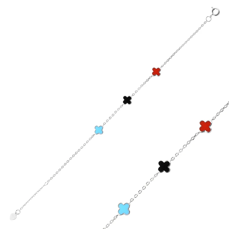 

Silver 925 Sterling Clover Bracelet