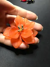 Flower Earrings Orange Acrylic White Baby Green Women Hyperbole Big 