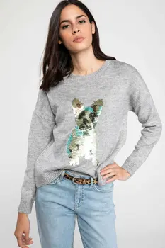 

DeFacto Women Fashion O-neck Cartoon Pattern Solid Knitted Sweatshirt Simple Casual Knitted Sweatshirts Female New-H6892AZ17WN