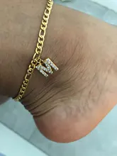 Pequeño A-Z inicial carta pulseras para mujeres Acero inoxidable letras doradas Eslabón cubano tobillera pulsera de la joyería de Boho, regalo de Navidad