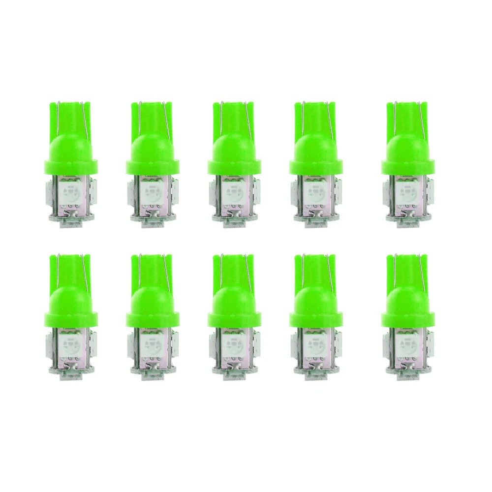 Одна упаковка/десять упаковок T10-5630-6SMD светодиодный автомобильный головной светильник, светильник для номерного знака 12В 3 Вт 6500 К - Цвет: green