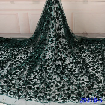 

Luxury French Tulle Lace Fabric Nigerian Lace Fabric 2019 High Quality Lace Sequin Lace Fabric For Women Evening Dress GD2931B-5