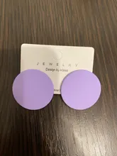 CWEEL-pendientes de tuerca para mujer, joyería de tendencia redonda, Estilo Vintage, gran círculo acrílico, bohemios, grandes colores geométricos, accesorios rojos