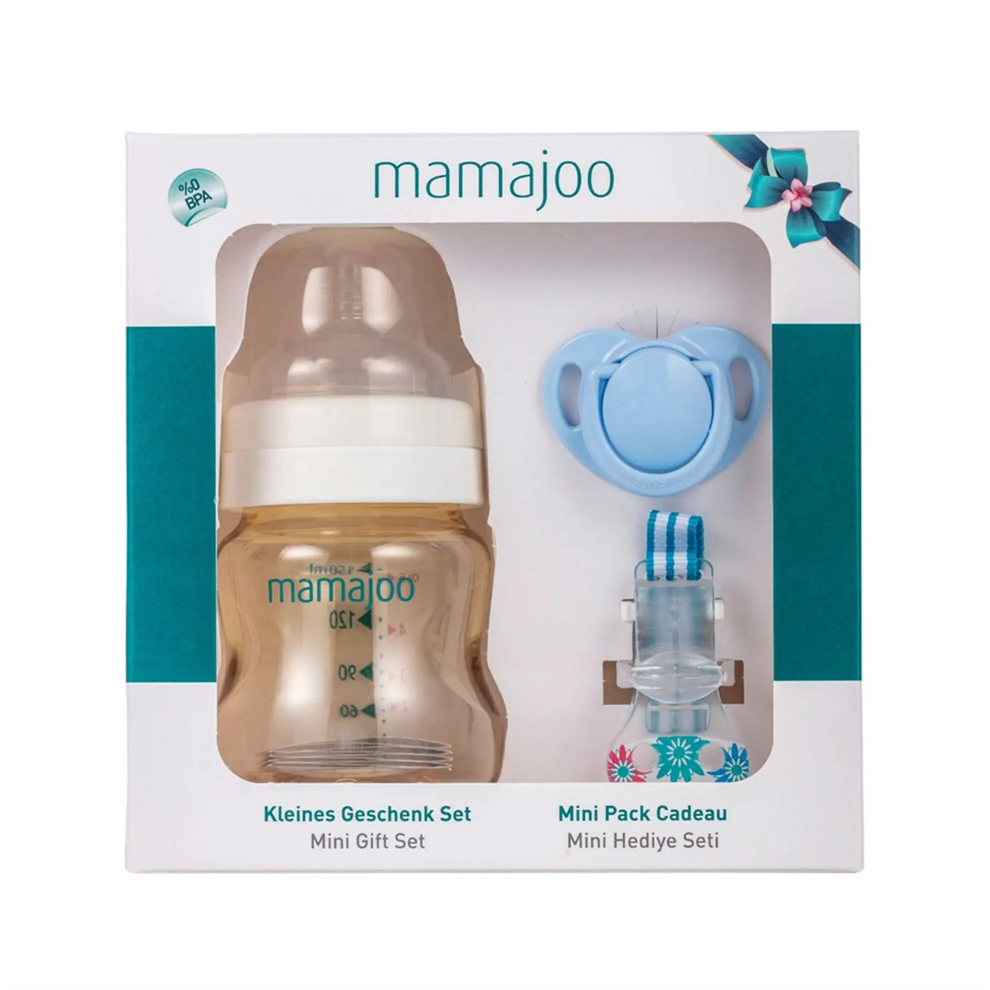 

Mamajoo Gold Mini Gift Set for Babies | 150 ml | Blue | BPA Free | Healthy | Secure | For Newborn Babies | Easy to Clean |