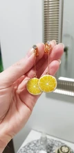 Pendientes con Clip para mujer, aretes largos de fruta, fresa, sandía, sin orificio de oreja, joyería de fiesta sin Piercing