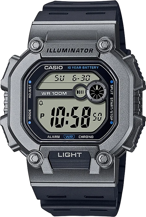 Casio Men's sports watch W737H 1A2 LED light 10 years battery hour Dual  100m Water Resist|Olahraga Jam Tangan| - AliExpress