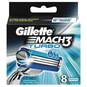 

Gillette Mach3 Turbo Сменные кассеты для бритвы 8 шт