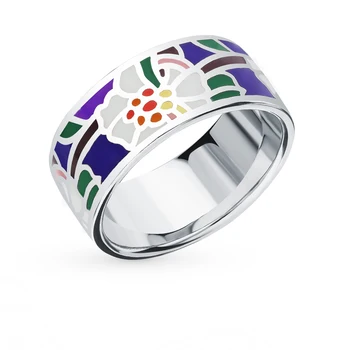 

Silver ring with enamel sunlight sample 925