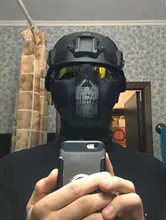 Nueva táctica máscaras de Airsoft Paintball CS plegable media cara de acero de bajo carbono de malla de estilo militar cómodo oreja máscara protectora