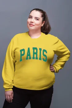 

Angemiel Wear Green Color Paris Yellow Women Sweatshirts