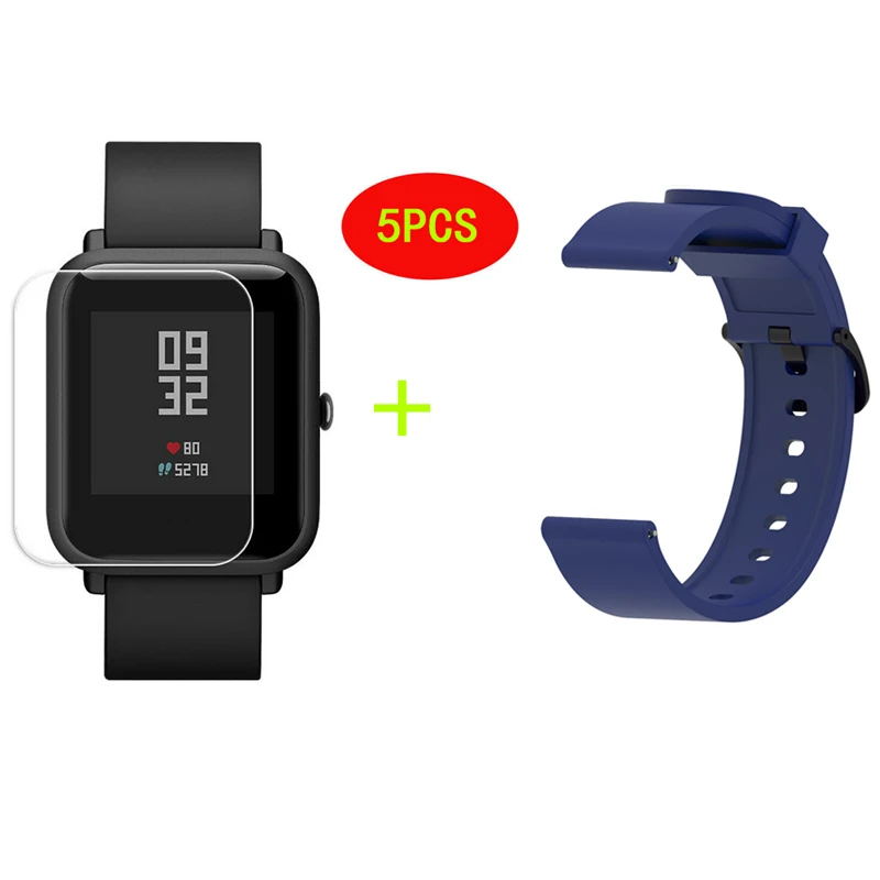 2/5 шт Защитная пленка для смарт-браслета Amazfit Bip смарт-часов Xiaomi Huami Amazfit Bip Экран защитная пленка PK для amazf gts ремешок для смарт-часов - Color: J