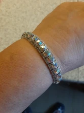 Pulseras de plata de ley 925 con zirconia cúbica, brazaletes de 14 colores con cadena de eslabones de cristal austriaco