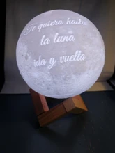USB Rechargeable Moon-Lamp Night-Light Lunar Custom Tap/remote-Switch 3d-Printing Photo/text