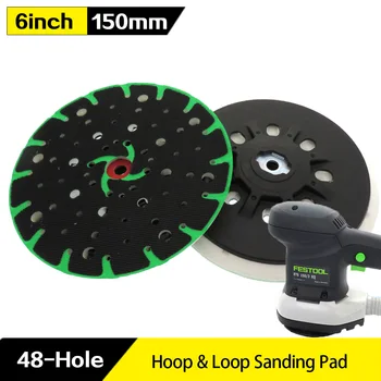

6 Inch 48-Hole Back-up Sanding Pad M8 Thread for Hook and Loop Sanding Disc Dust Free Grinding Pads for Festool Sander