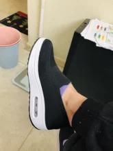Female Shoe Wedges Platforms Increasing-Footwear Woman Loafers Flat Womens Spring Mesh