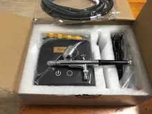 Nasedal-compresor de aerógrafo de doble acción, función de parada automática, conjunto PISTOLA DE PULVERIZACIÓN, interruptor táctil de potencia ajustable, 0,2mm/0,3mm/0,5mm
