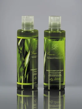 

Micellar water soothing for cleansing the face and removing cosmetics green style Liv Delano
