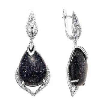 

Earrings from silver with Aventurine