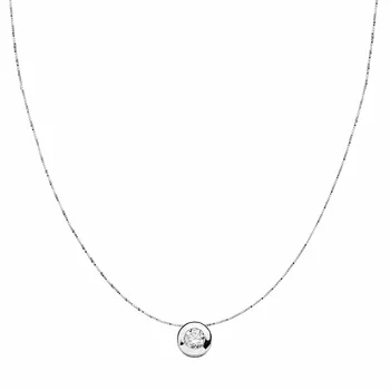 

Pendant 18k white gold chatón 6.5mm. Chain 42cm. [AA1967]