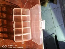 Caja de almacenamiento con bolsillos para señuelos de pesca, caja de 10 compartimentos para cebos de pesca, transparente, cuadrada