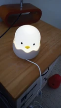 Luz Led nocturna para niños, lámpara de silicona suave recargable por USB, decoración de dormitorio, regalo, noche de pollito de Animal, sombra de Luna