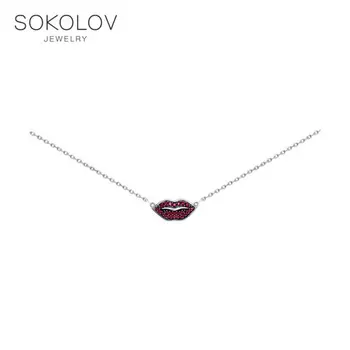 

SOKOLOV necklace with cubic silver fashion jewelry 925 women's male