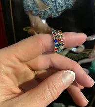 2020 chapados en plata de moda elástico anillos para las mujeres brillante estrás de cristal Multicolor anillo nupcial de la boda accesorios de la joyería