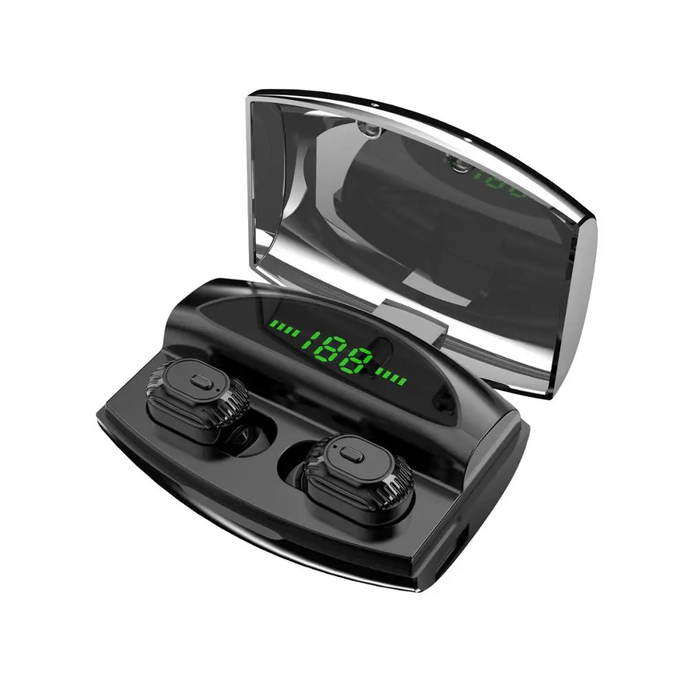 

XG20 TWS Bluetooth Headset 5.0 Dual Ear In-Ear Digital Display Screen with Charging box Hands-free for Sport Earphones Black