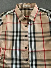 Camisa informal de moda para mujer, camisa de gasa con solapa y manga larga con estampado de labios, a cuadros, nueva de 2020