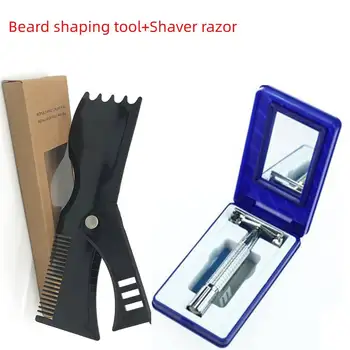 

1 Set Men's Shaver Beard Shaping Styling Template Comb Manual Razor Shaving Machine Hair Beard Trimming Barber Razor Blade