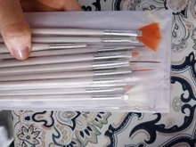 15 Uds profesional Gel de cepillos de uñas 15 tamaños manicura cepillo de acrílico plumas mango de madera que salpican pincel de pintura para dibujo conjunto # TPD-06 #