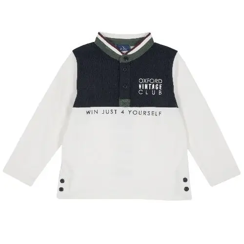 Лонгслив-поло Chicco Oxford Vintage Club длинный рукав цвет белый |