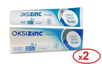 

Oksizinc 40% Zinc Oxide Pomat 100 gr Pomade Containing 40% Zinc Oxide and Natural Fish Oil 2 pcs