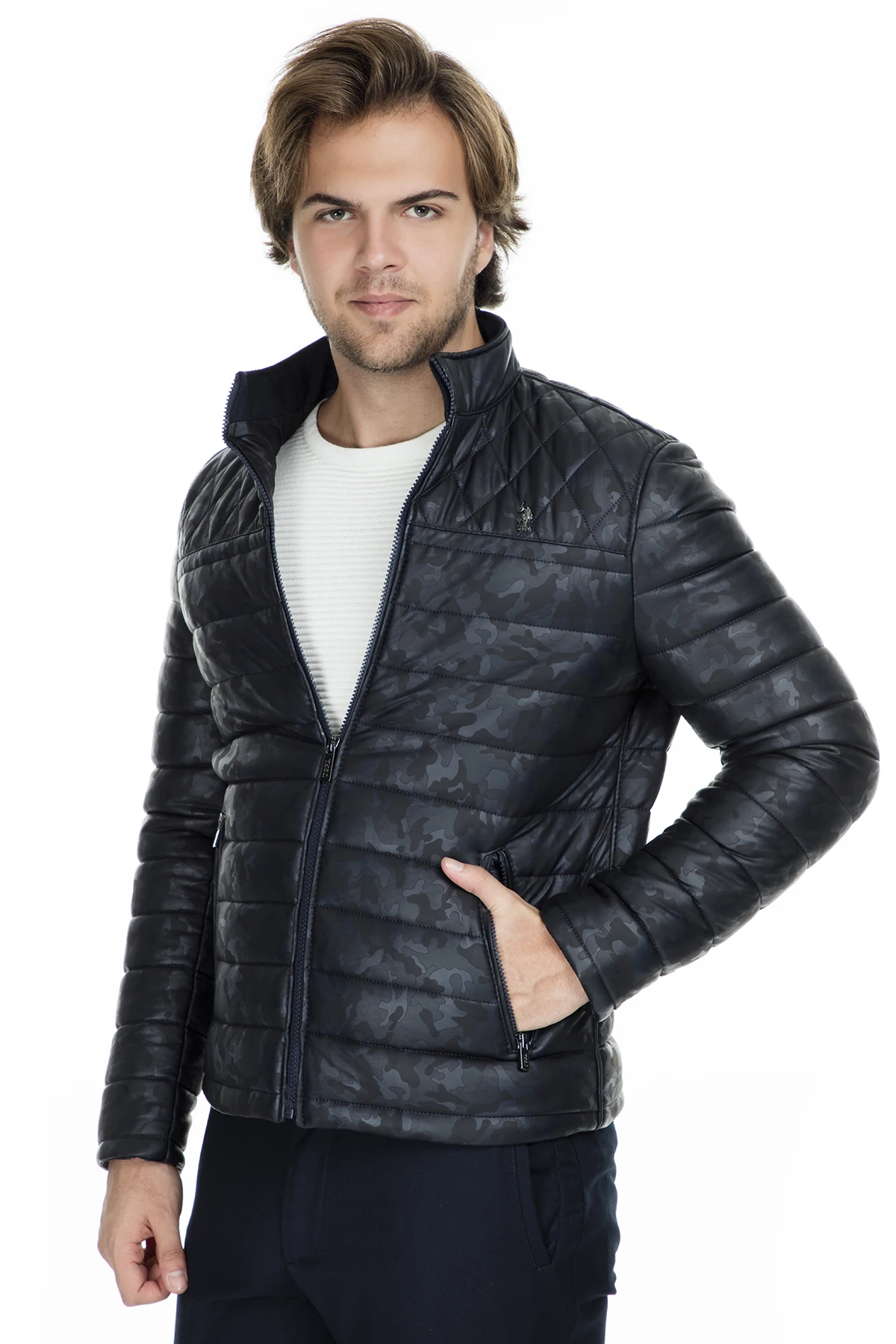 Мужская кожаная куртка U.S. Polo из искусственной кожи G081SZ035P01 P8002|Куртки