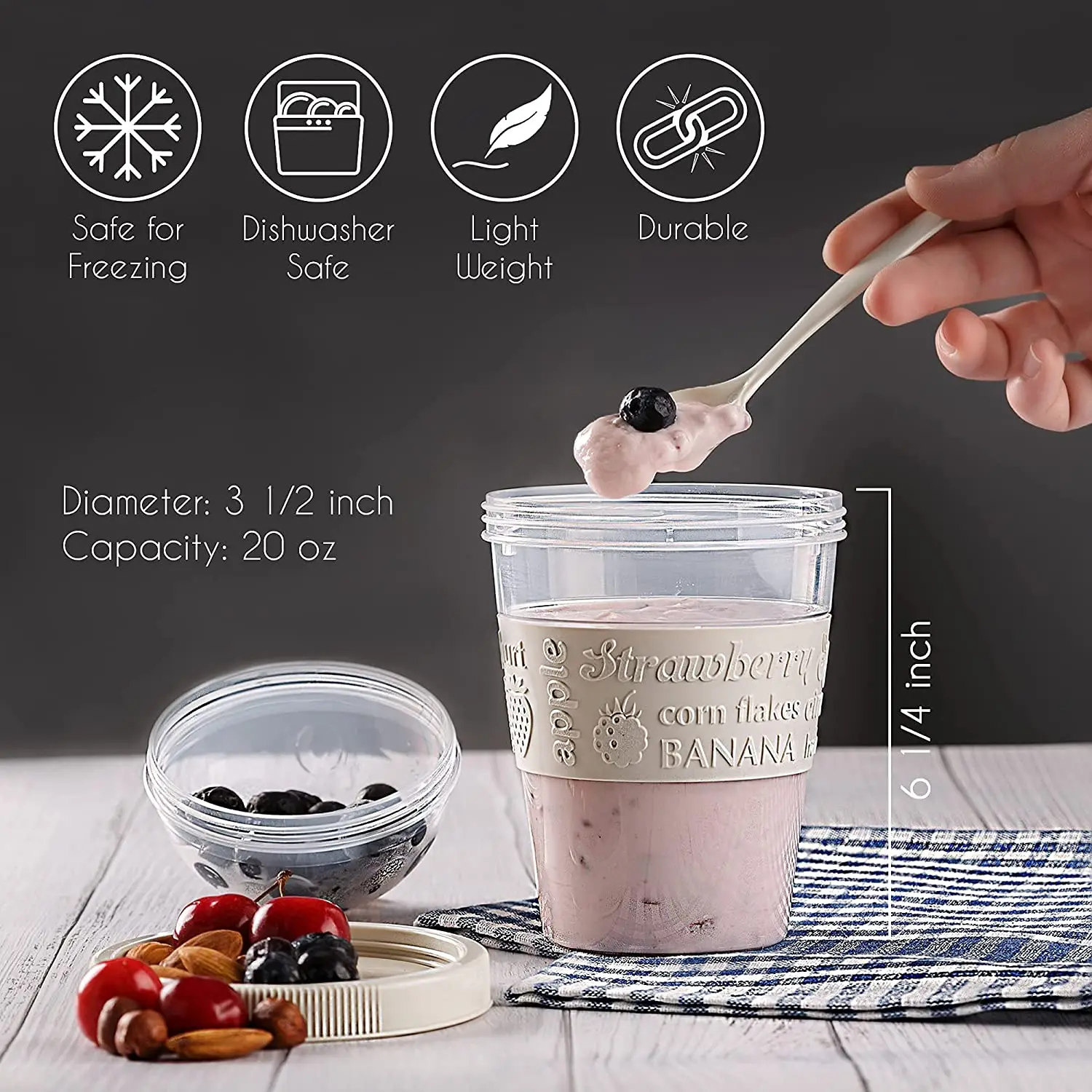 Breakfast On The Go Cups Cereal And Milk Container Airtight Food Storage  Box Sealed Transparent Crisper Cup-type Food Storage - AliExpress