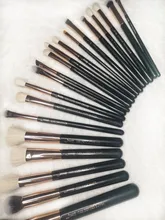 Jessup-Juego de brochas de maquillaje, base en polvo, sombra de ojos, oro rosa/Negro, 6 uds.-25 uds.