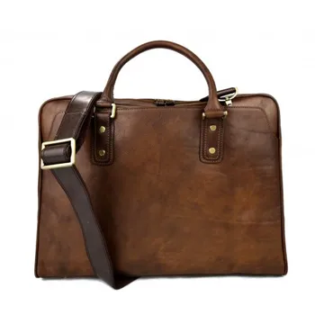 

Leather shoulder bag leather messenger bag ipad laptop brown