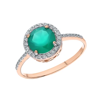 

Gold ring with onyx and cubic zirconia sunlight sample 585