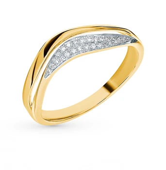 

Gold ring with diamonds sunlight sample 585