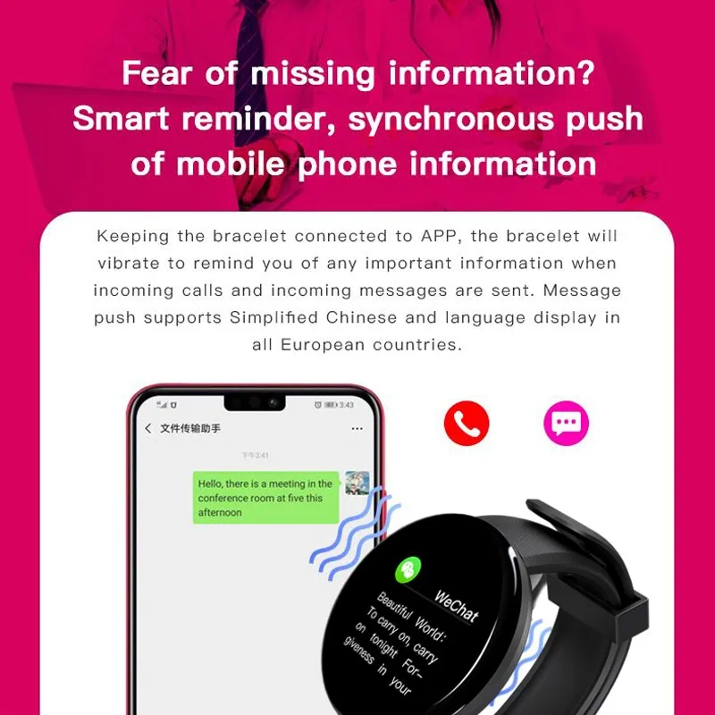 2019 Новые Bluetooth Смарт часы для мужчин Фитнес браслет кровяное давление круглые