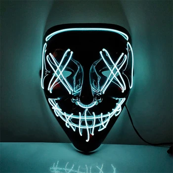 

Halloween Party Masks Scary Glow LED Masks Christmas Carnival Party Club Lighting Mask Festival Funny Cosplay Costume Masque