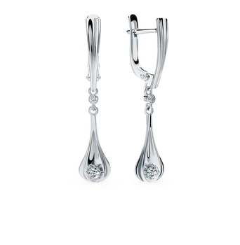 

Gold earrings "diamonds of Yakutia" sunlight sample 585