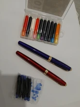 Paquete de caja de 10 unidades, pluma estilográfica de color, bomba Convertidora de recarga de tinta, cartuchos recarga para pluma de 3,4mm