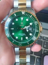 Reloj de cuarzo deportivo para hombre, cronógrafo de pulsera de acero inoxidable, resistente al agua, color verde, Masculino
