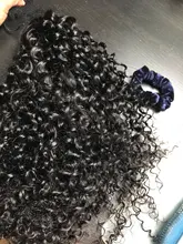 Coleta de pelo rizado Afro, cabello humano Remy brasileño con cordón, coleta Ombre, extensiones de cabello